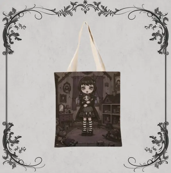 RavenLune Linen Tote Bag