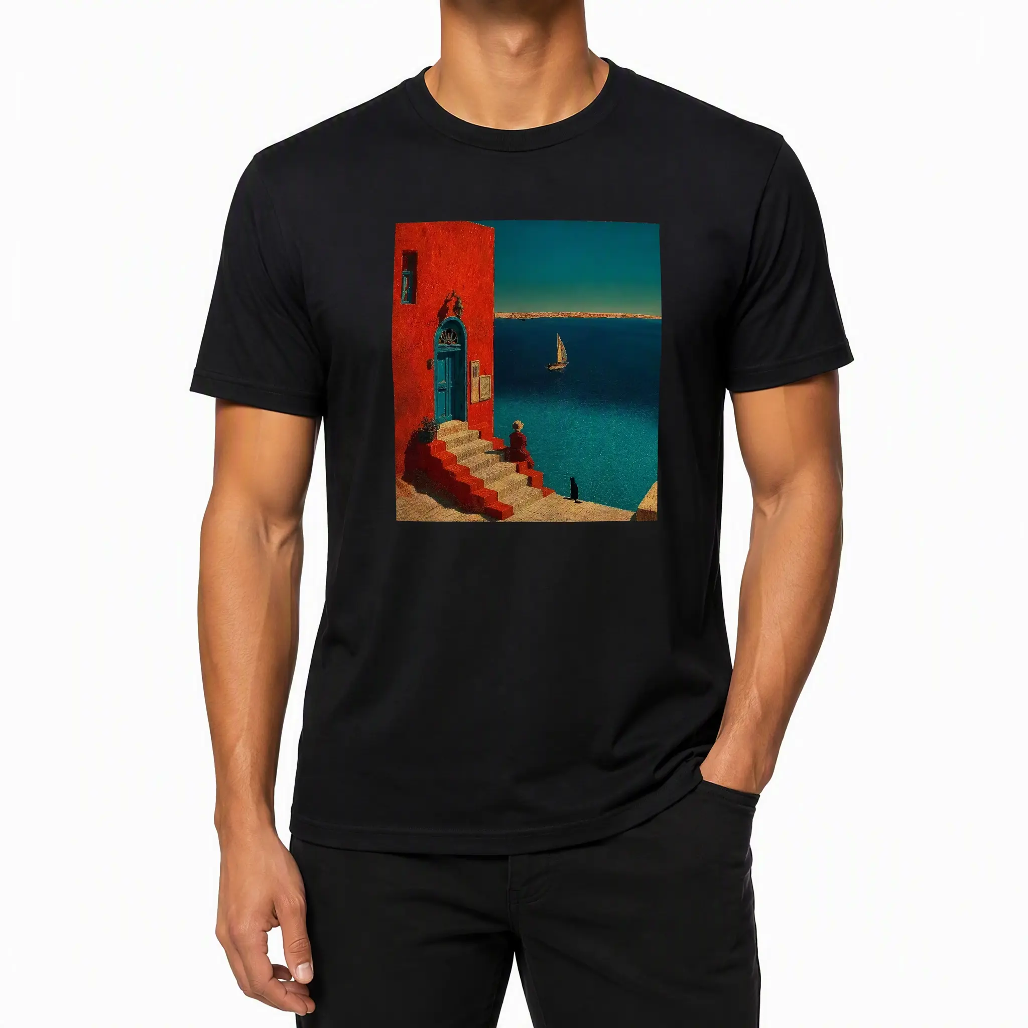 Premium Cotton Men's T-Shirt, 202g Short-Sleeve Tee, Breathable Fit, Multi-Color & Size Options, Durable Double Stitch, Moisture-Wicking Comfort