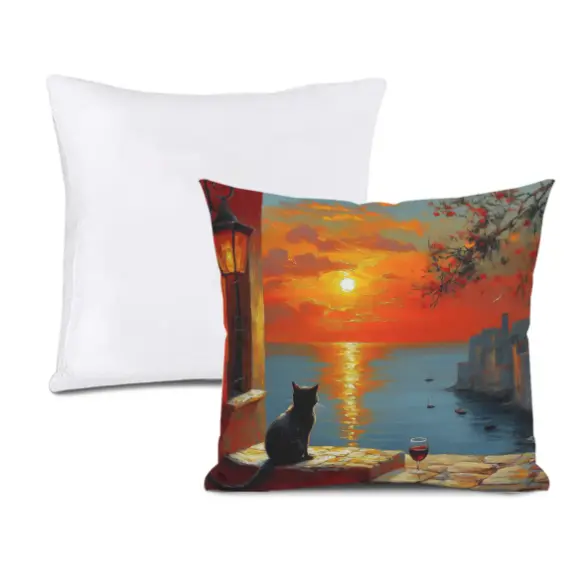 Polyester Throw Pillow, 12x12 Inch Double-Sided Print Pillow with Invisible Zipper, Soft, Durable, Eco-Friendly Fabric for Sofa, Bedroom, Car, Decorative Use