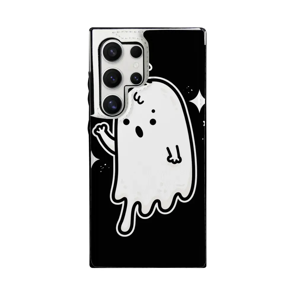Labilus Galaxy S24 Ultra Case, Cute Ghost Printed PU Leather Cover, Compatible with Samsung Galaxy S24 Ultra 5G, Shockproof TPU Protective Bumper, Anti-Scratch Slim Fit, Precise Cutouts