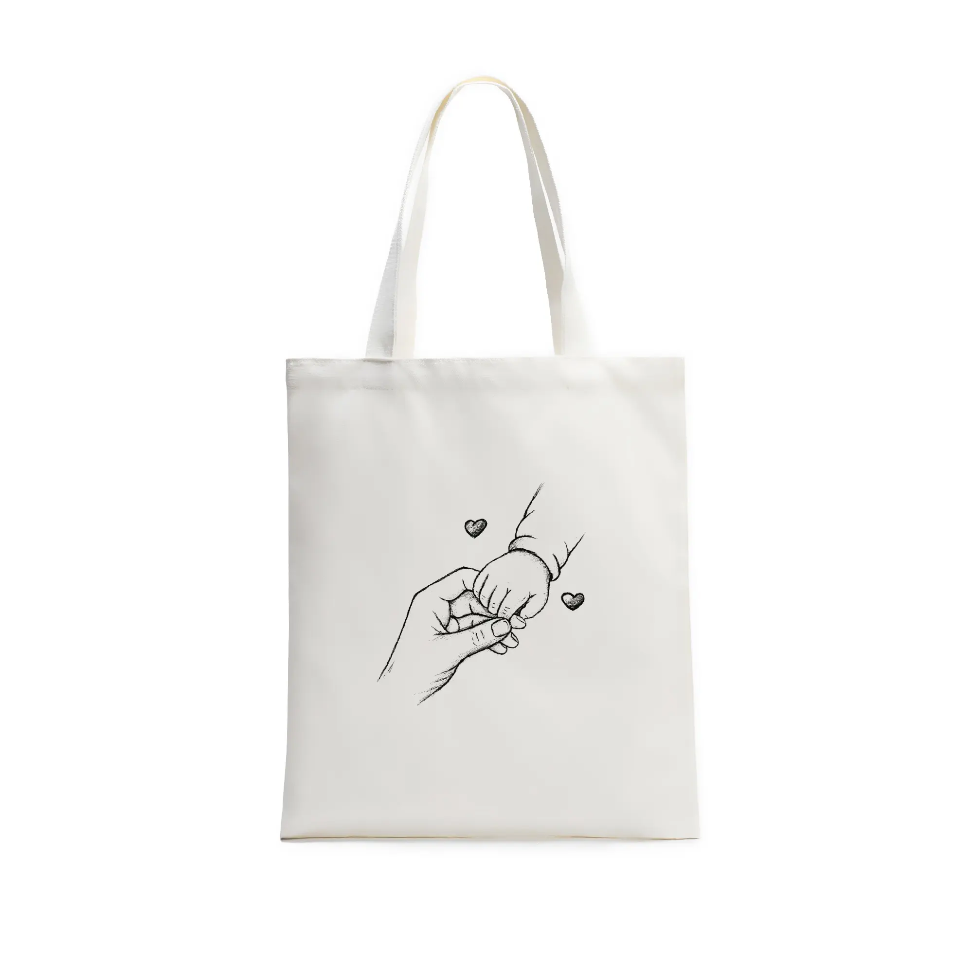 Sweet Embrace, Cotton Single-Shoulder Canvas Bag (Single-Sided Print)