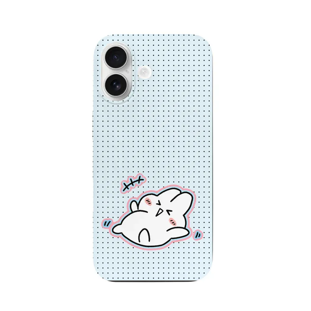 Tumbling Chibi Rabbit Polka Dot Print Phone Case for iPhone 17