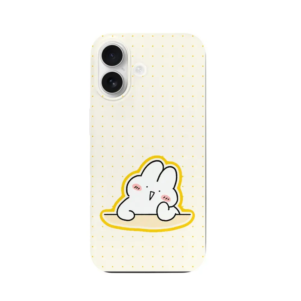 Peeking Chibi Rabbit Polka Dot Phone Case for iPhone 17