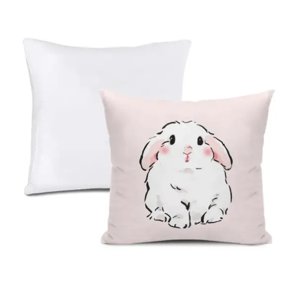 Cute Sitting Lop-Eared Rabbit, Throw Pillow with Insert, Double Sided Print, Multiple Sizes Available
