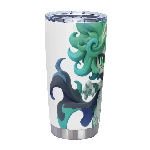 304 Stainless Steel Tumbler, 20oz Insulated Travel Mug, White, Leak-Resistant Lid, Compact 3.4in Diameter, 6.89in Height, Durable Portable Drinkware