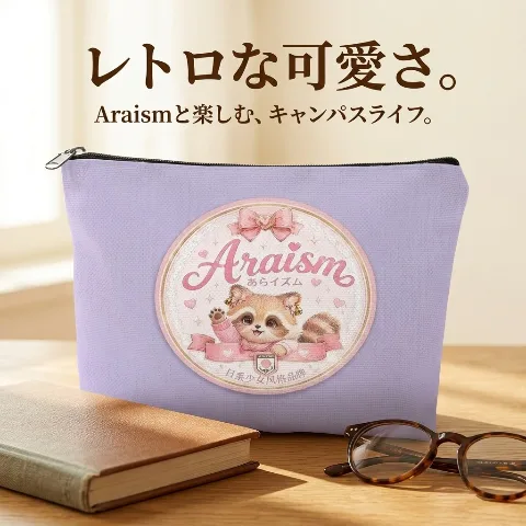 Araisｍ Cosmetic Pouch Linen Large Capacity Portable Japanese Brand Durable Lightweight and Convenient for Travel and Daily Organization