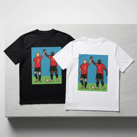 2026 World Cup Special Edition-VIBETEE Men's Soccer Graphic T-Shirt, Pixel Art Player 7 and 9 Short Sleeve Tee, Retro 8-Bit Football Fan Casual Top, Premium Lightweight Polyester, Smooth Anti-Wrinkle Fabric, Size S-3XL