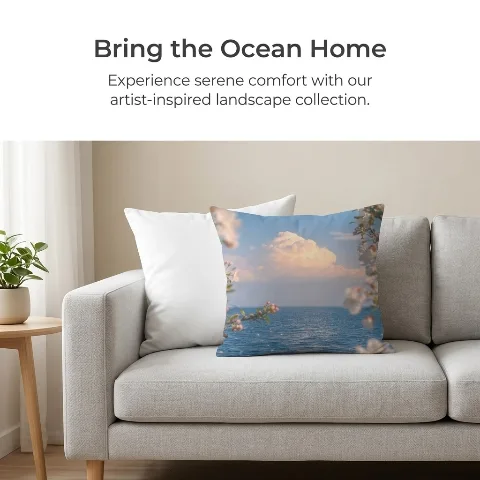 VividDecor Throw Pillow with Insert, 12x12 Inch Double-Sided Ocean Cloud Print Cushion, for Couch Sofa Bed Living Room Bedroom, Durable Soft Polyester Fabric, Invisible Zipper Removable Cover